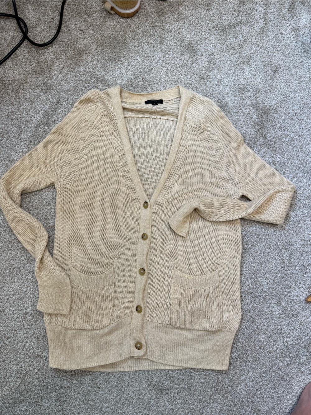 Jcrew cotton linen Button-Front Women's Cardigan